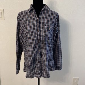 100% Cotton Plaid Abercrombie & Fitch Long Sleeve Button Down Shirt Size Medium